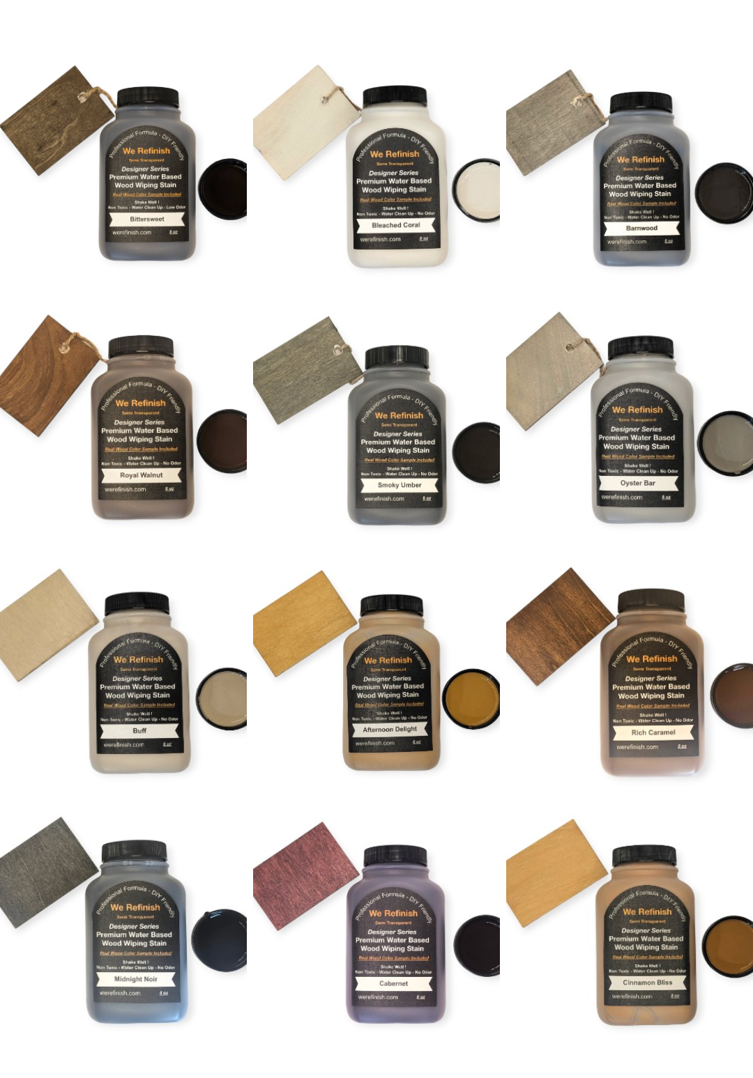 "Designer Series "Water Based Semi Transparent Wood Wiping Stain
