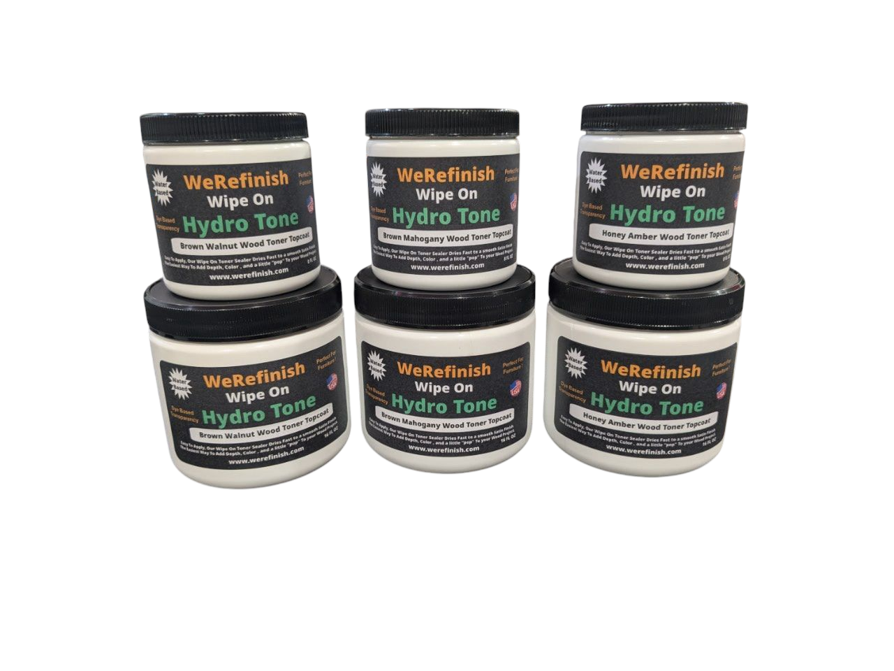 HYDRO TONE Wipe On Water Based Polyurethane Wood Toner | 3 Color Set